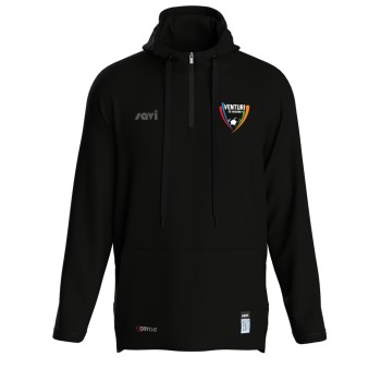 Hooded 1/4 Zip Black Jacket